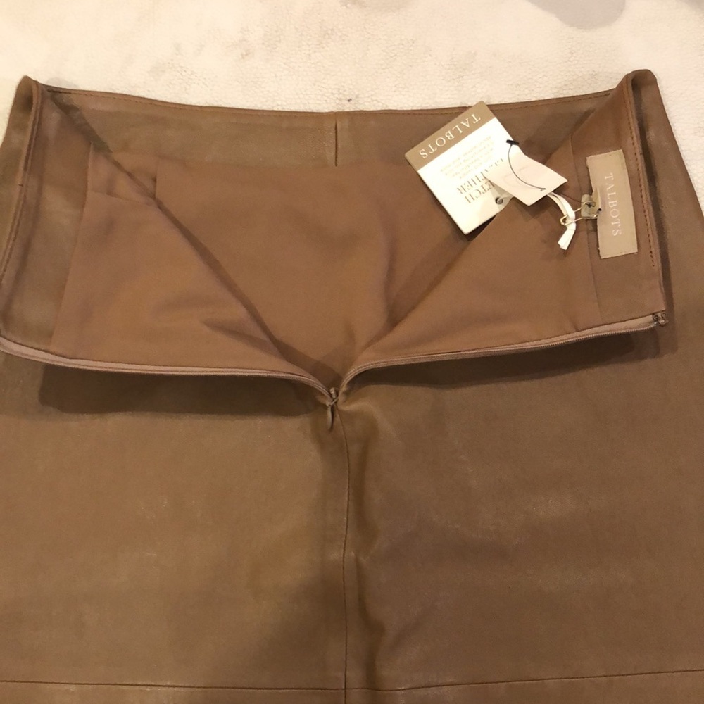 Talbots NWT Tan Leather Skirt - Picture 4 of 8